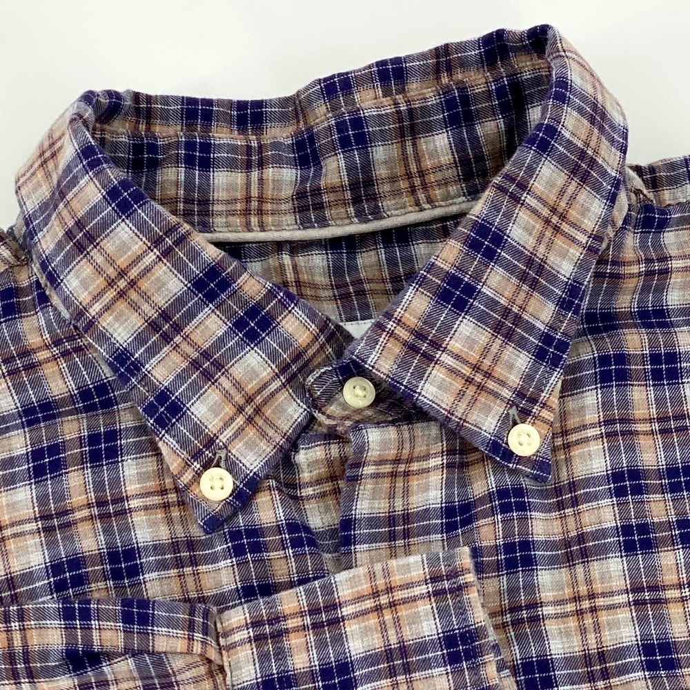 Peter Millar Mens Large Classic Fit Plaid Flannel Button Down Shirt Long Sleeve